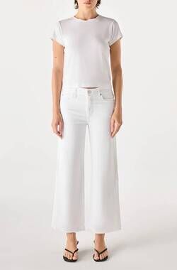 NEW AMO robbie cropped flare jeans in white